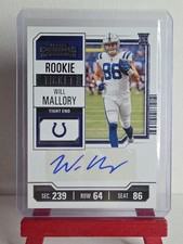 2023 Panini Contenders Rookie Ticket #267 Will Mallory Auto Indianapolis Colts