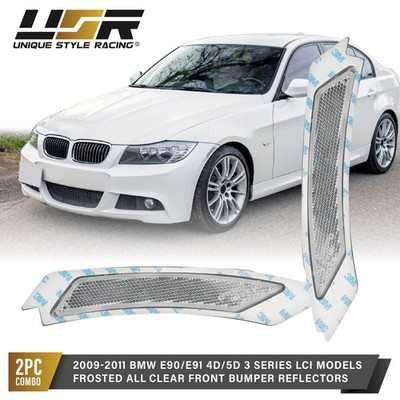 OE Replacement Clear Bumper Reflector Light For 2009-11 BMW E90/E91 LCI 3 Series