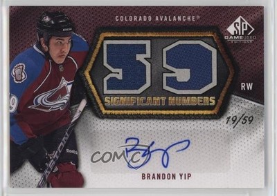 2010-11 SP Game Used Edition 19/59 Brandon Yip #SN-BY Rookie Auto RC 4f5