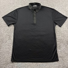 Collars Co Polo Shirt Men Large Black Performance Short Sleeve Dress Collar