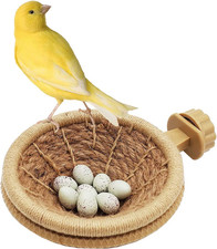 Bird Breeding Nest Canary Finch Parrot Weave Hemp Rope Nest 4.4Inches 