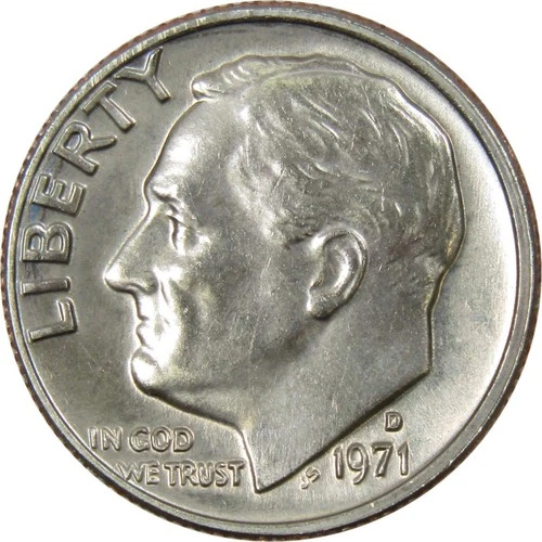 1971 D Roosevelt Dime BU Uncirculated Mint State 10c US Coin Collectible