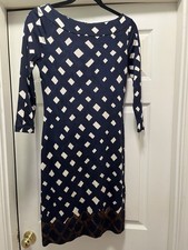 Tory Burch 100% Silk Navy Blue Sheath Dress Women’s Sz S