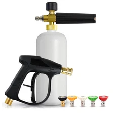1/4" Snow Foam Washer Gun Car Wash Soap Lance Cannon Spray Pressure Jet Bottle