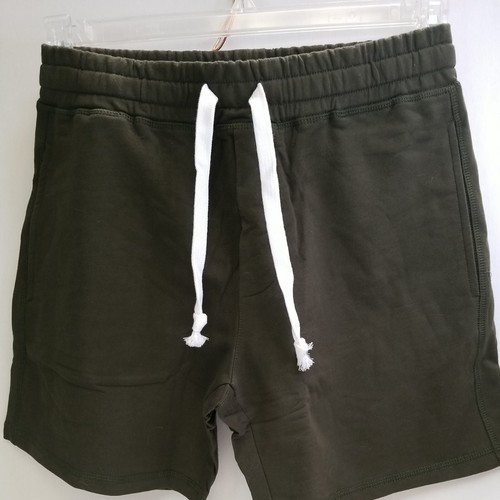Men's Casual Short Elastic Waist with draw string 100% cotton Size-S Army Green - 第 1/5 張圖片