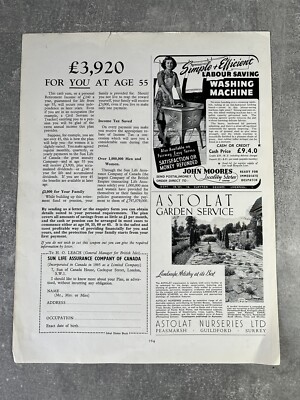Sun Life Assurance Company of Canada, Waschmaschine, Astolat - Werbung 1948