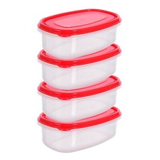 Plastic Airtight Food Storage Containers Easy Press Lid Leak Proof Lunch Box Red