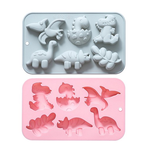 6-Cavity Food Grade Silicone Mold Dinosaur Cake Mold Sugarcraft Chocolate Molds