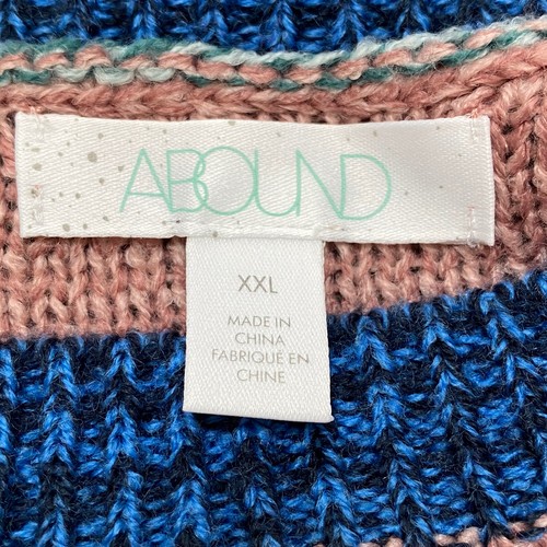 New Abound Sweater Size XXL Womens Crew Neck Long Colorblock Stripe Crew Neck - Picture 5 of 9
