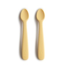 mushie Silicone Baby Feeding Spoons 2 Pack Daffodil Daffodil