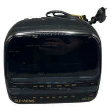 Siemens RG 331 Radiowecker Tischuhr Wecker Uhr Nachttisch 12x12cm Schwarz Retro