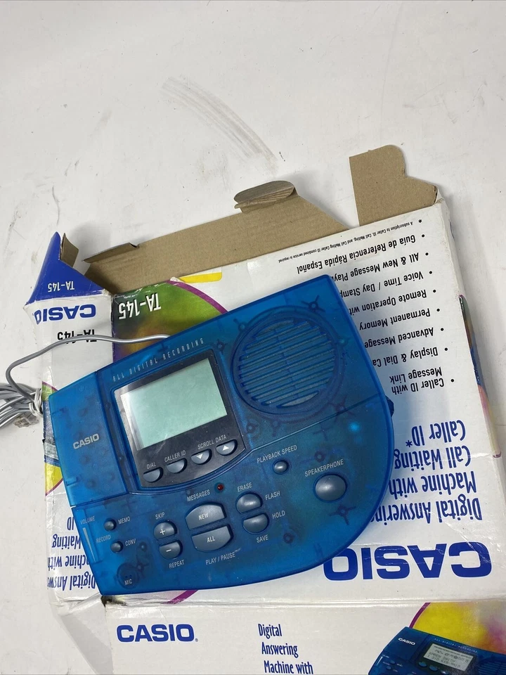 contestador automático casio ta-145 unidad solo transparente azul Foto 3 de 3
