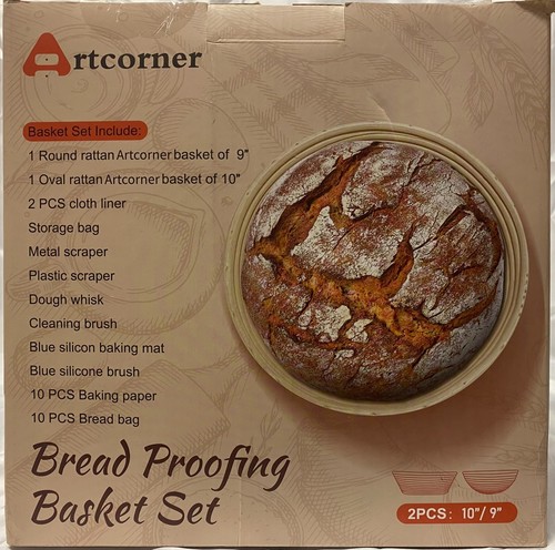 Artcorner~ Banneton Bread Proofing Basket Set, 10" & 9", 20+pcs, NEW! - Picture 2 of 7