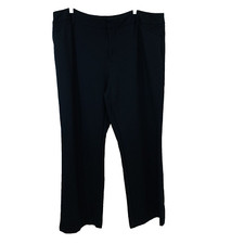 Lord & Taylor Black Trouser Pants Woman 3X Straight  Zip Pockets Stretch 33"