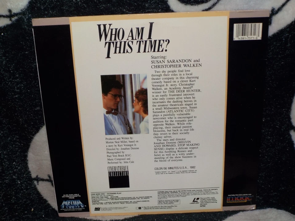 Who Am I This Time? Laserdisc LD Christopher Walken Susan Sarandon Free Ship $50 Foto 2 de 2