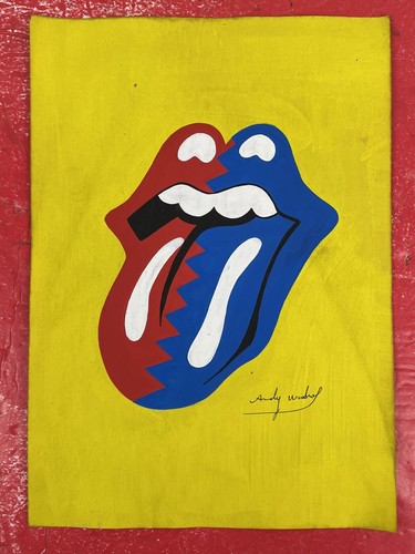 Andy warhol Drawing on paper (Handmade) signed and stamped - 第 1/2 張圖片