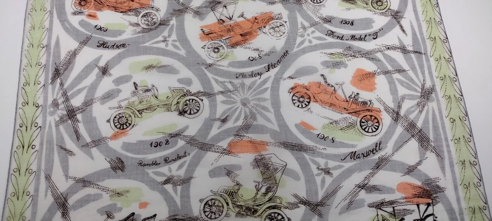 Pañuelo Buick Bufanda Jadeíta Antiguo Automóvil Algodón Fino Fino De Colección Años 40 Foto 2 de 4