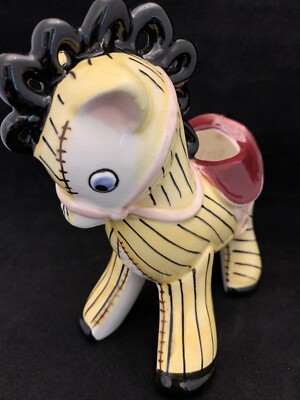 Vintage, Napco Nursery Planter K2288 Yellow Striped Pony Japan