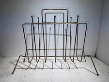 Vintage MCM Metal Magazine Rack
