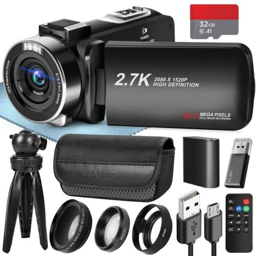 Caméscope Caméra Vidéo Numérique HD 2.7K 42MP 18x Zoom 3.0''' Écran Flip YouTube - Photo 1 sur 10