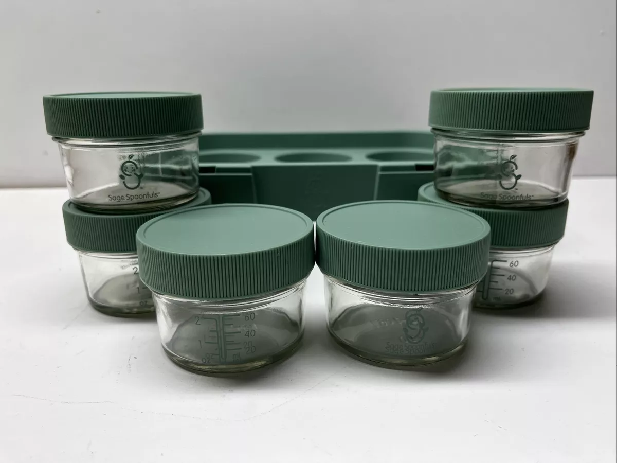 12 Glass Baby Food Containers 4 oz Leak-Proof Microwavable Glass Baby Food  Jars