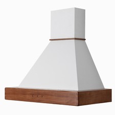 Cappa cucina Noce scuro MARY 90 , cono bianco motore 218 mc/h made in Italy