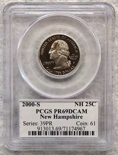 2000-S PCGS PR69 DCAM 25C 50 STATE COIN SET / MA, MD, SC, NH, VA - Picture 8 of 11