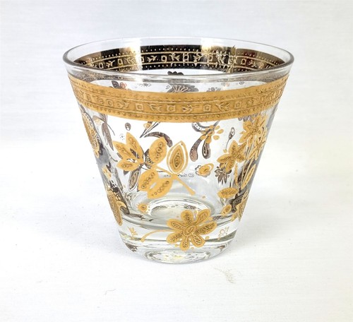Vintage Durchbruch Glas Gold geprägt Chantilly Becher Bargeschirr 8er Set ~ T257 - Bild 2 von 6