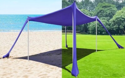 Buheco Beach Tent Pop Up Shade 10x10ft Beach Canopy Sun