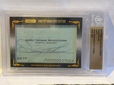 2010 Razor Cut Signature Edition Danny Thomas Check Autograph #'d 2/8 Actor