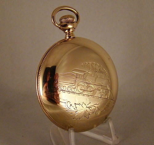 ILLINOIS "LAFAYETTE" 24j 14k GOLD FILLED OPEN FACE 18s RAILROAD POCKET WATCH - Picture 5 of 12