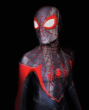 PS5 Miles Morales Spider-Man Jumpsuit Spandex Cosplay Bodysuit Costume Halloween