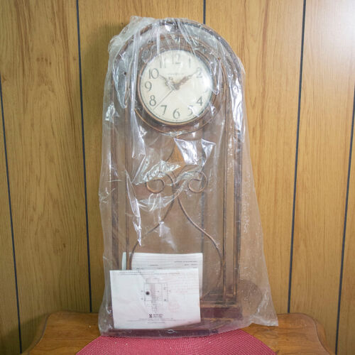 VTG Howard Miller Wall Clock Pendulum Wrought Iron Art Deco 625-295 NEW No Box - Foto 1 di 8