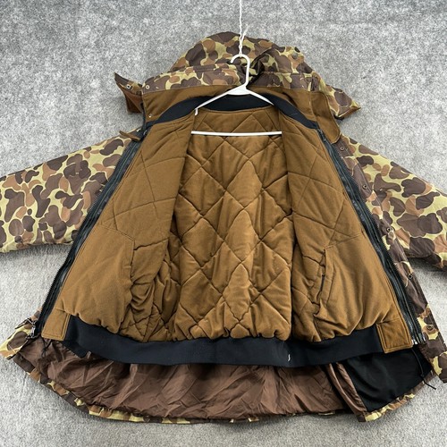 Field & Stream Jacket Mens L Brown Duck Camo Lined Parka Puffer Hooded Coat - Picture 4 of 12