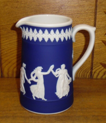 Antique Dudson Henley Cobalt Blue Jasper Ware England Pitcher - 6''