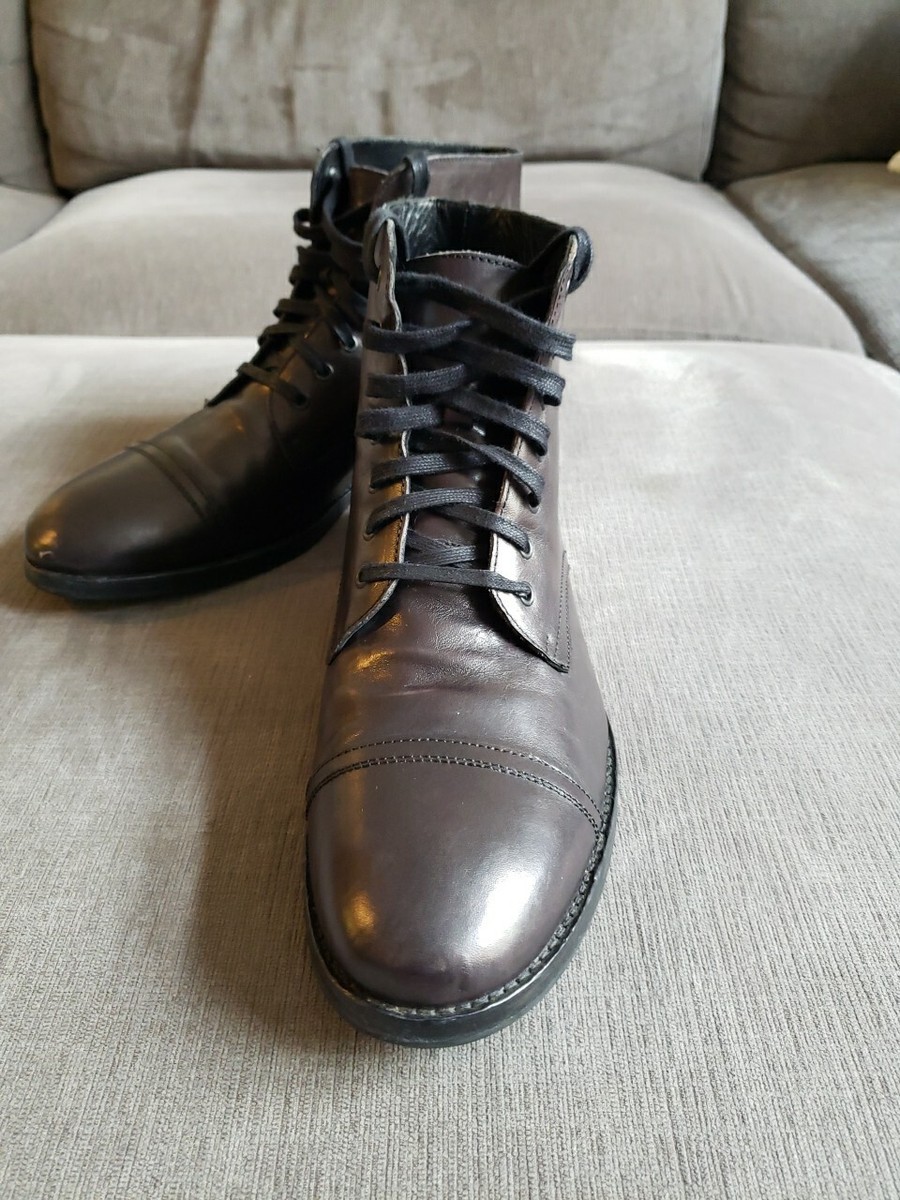 Size 11.5 Mens Leather Ankle Boots- Maison Forte Chocolate  display picture 3