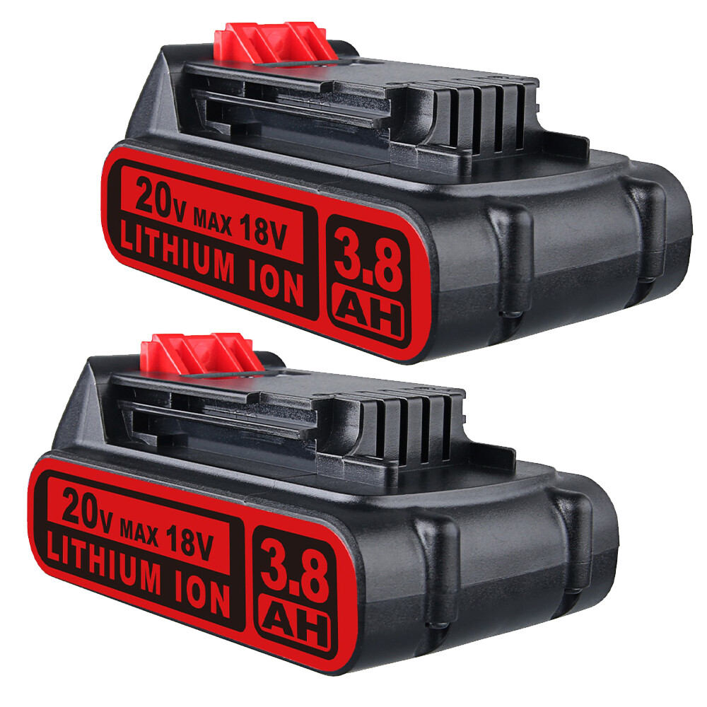 2X 20V Lithium-ion for BLACK+DECKER 3.8Ah Battery 20 Volt LBXR20 LBX20 LBXR20