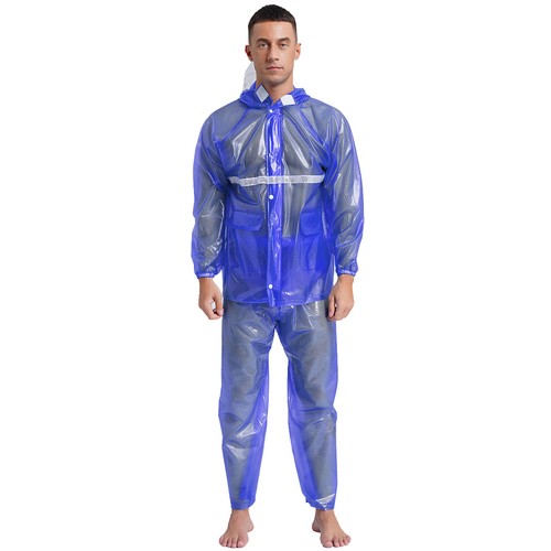 Unisex Jacket Hiking Hooded Heavy Duty Raincoat Waterproof With Trouser Fishing - Picture 40 of 51