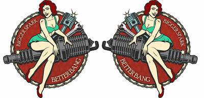2x SPARK Aufkleber Girl Sticker Auto Tuning Splat Sexy Oldschool Retro V8 MG306