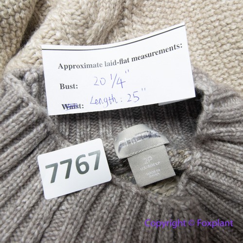NEW Chico's Cable Yarn Wool Blend Fair Isle Tan Sweater, LP - Picture 12 of 15