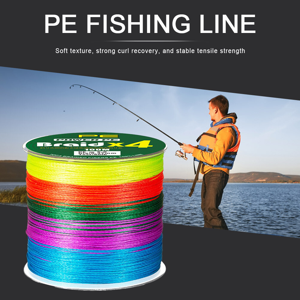 300M 4 Strands Braided Fishing Line Multicolor PE Line (0.6 Multicolor