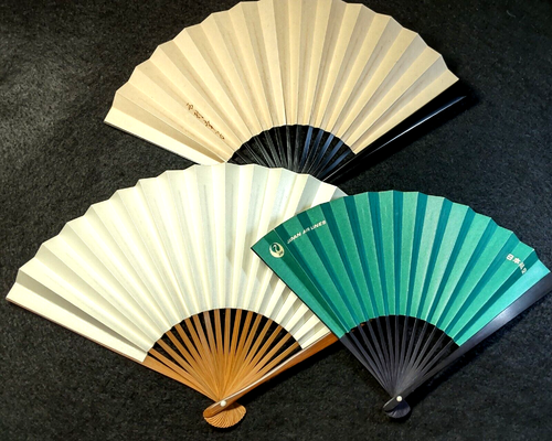 Set of 3 Japanese Folding fan SENSU 扇子 for Tea ceremony from Japan #1347-1 - Picture 2 of 11