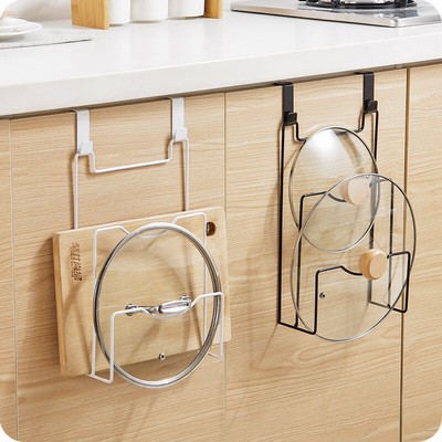 Hanging Pot Lid Rack for Cupboard Door Cutting Board Storage Shelf Kitchen Cover