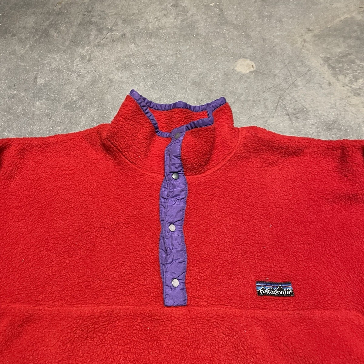 Vintage 80s Patagonia Synchilla Snap Fleece Pullover Men's M Red