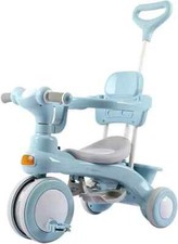 New Kids Tricycle, Toddler 4 IN 1 Trike, Parent Push Handle Tricycle with Basket