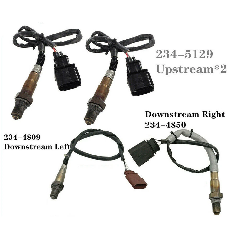 Juego de 4 sensores de oxígeno O2 para Volkswagen Touareg 2004-2006 3,2 L V6 aguas arriba + abajo Foto 2 de 4