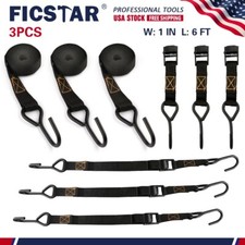 Lashing Straps with Buckles Adjustable Cam Buckle Tie Down Cinch Strap 1''x6' 