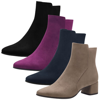 MARCO TOZZI Damen Stiefelette samtig weich Blockabsatz 2-25364-43