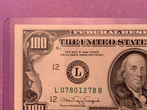 $100 ONE HUNDRED DOLLAR BILL OLD BANK NOTE Vintage 1990 L District San Francisco - Picture 5 of 24
