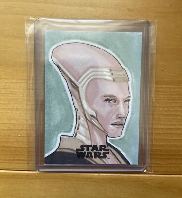 Topps Star Wars Die letzten Jedi Sketchkarte - unbekannter Charakter & Künstler